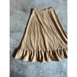 Vintage skirt, Western Tan, Boho, Hippie, Aline Ruffle